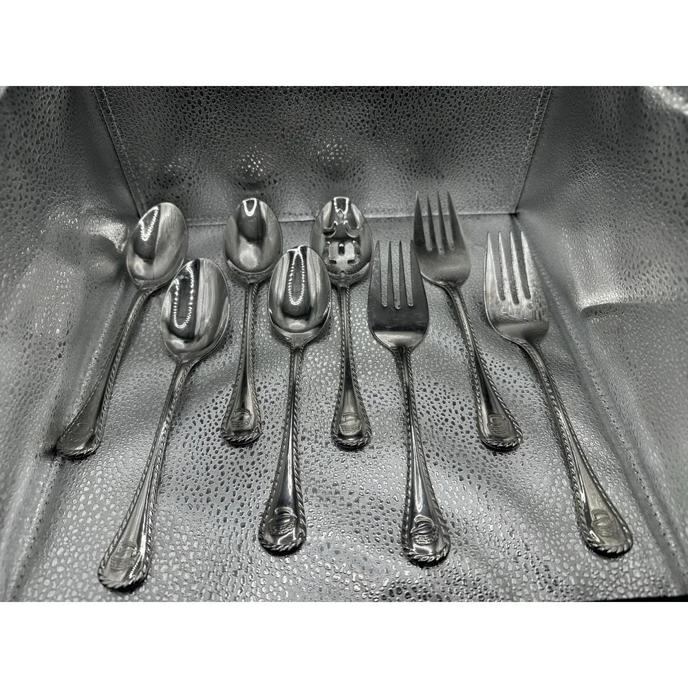Wallace‎ Silverplate Serving Utensils Lot Of 8 Wheat Basket EP Bronze Vintage